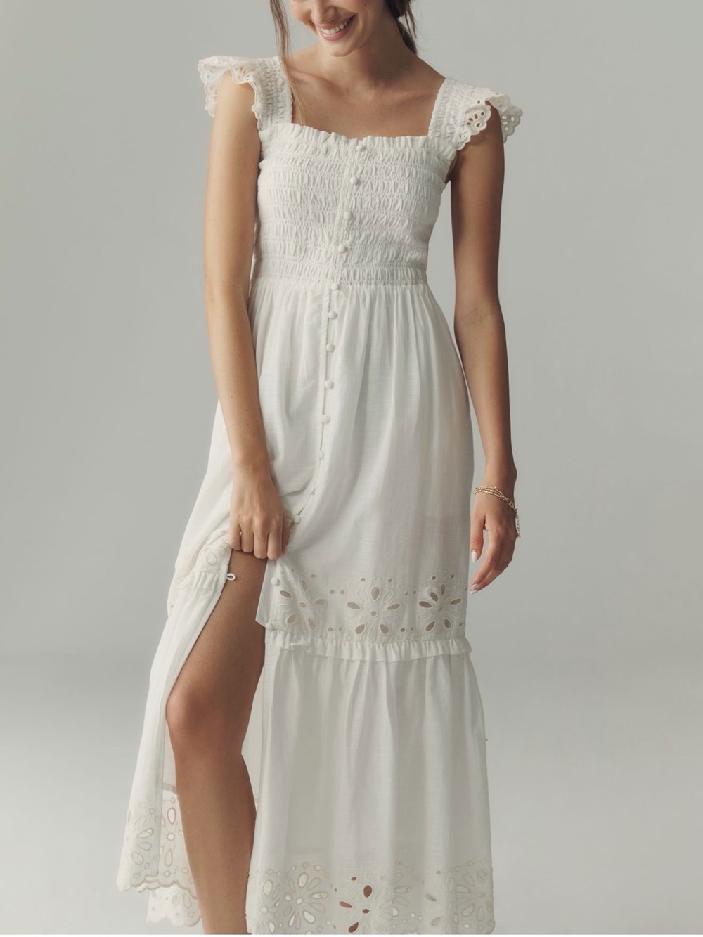 Peregrine White Eyelet Maxi Dress - Small - NWT